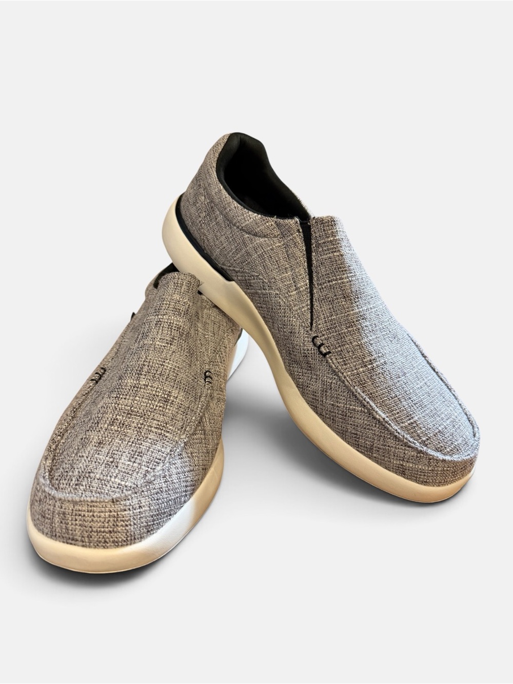 Men's OrthoComfoot Slip-On Casual Loafers in Light Gray- Size 12 - NEW